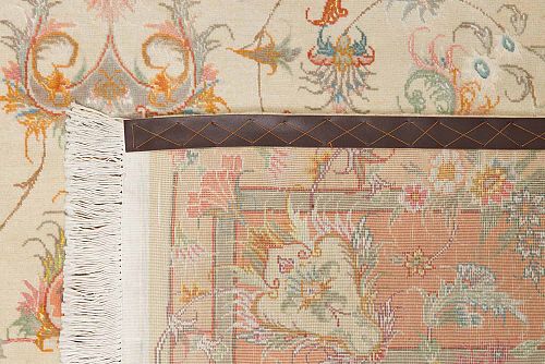 HANDMADE PERSIAN TABRIZ 50 RAJ 3,00X2,00 WOOL-SILK SIGNED